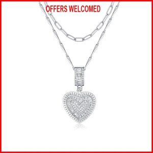 14k Gold Plated Layered Necklace Set with Cubic Zirconia Heart Pendant